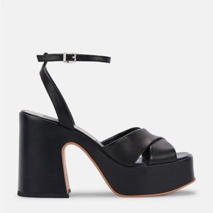 Dolce Vita Wessi Heels: Black Leather